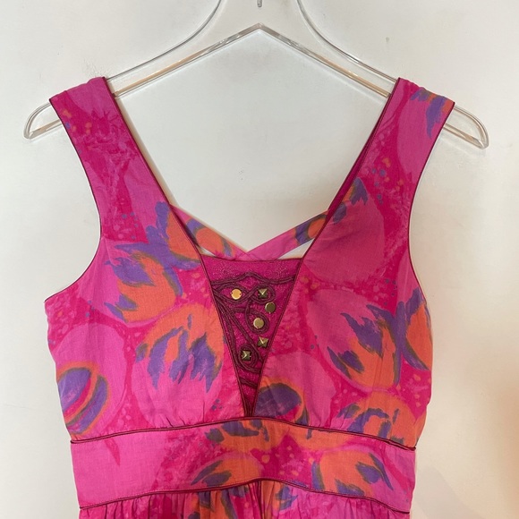 Free People Pink/Magenta Floral Dress. Size 2 - Picture 3 of 5